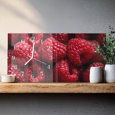 Horizontal wall clock Raspberry fruit