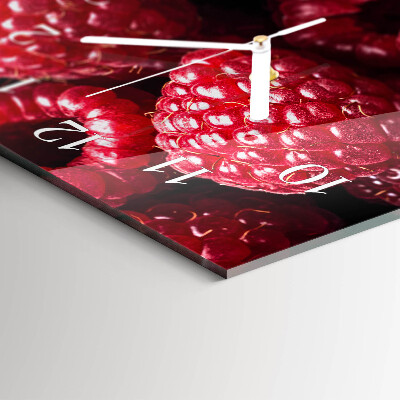 Horizontal wall clock Raspberry fruit