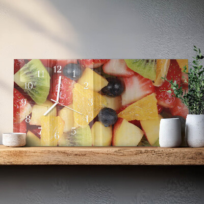 Horizontal rectangular wall clock Fruit salad