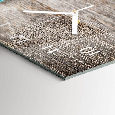 Rectangular glass clock horizontal Vegetables
