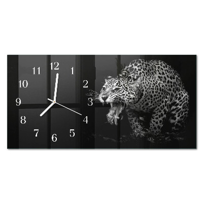 Rectangular glass clock horizontal American Jaguar