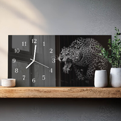 Rectangular glass clock horizontal American Jaguar