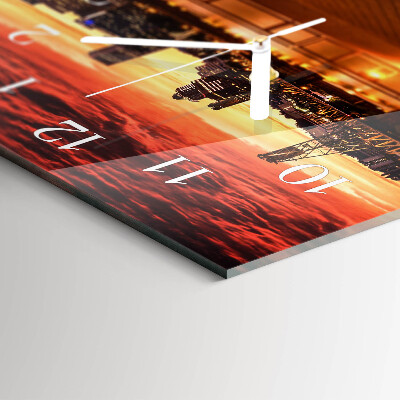 Horizontal wall clock Golden hour