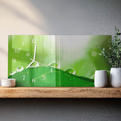 Horizontal rectangular wall clock Morning dew