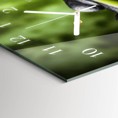 Rectangular glass clock horizontal Meditation stones