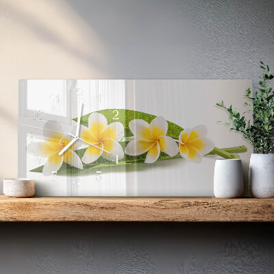 Horizontal wall clock Flowering plants