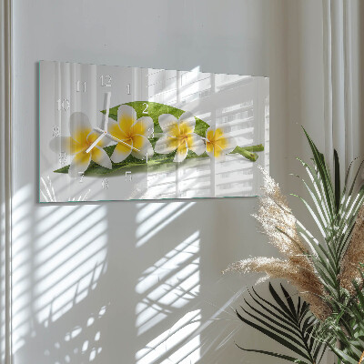 Horizontal wall clock Flowering plants