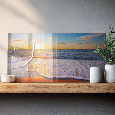 Horizontal rectangular wall clock Evening glow