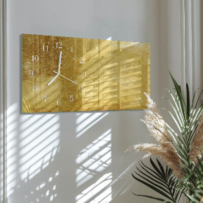 Horizontal rectangular wall clock Metallic surface