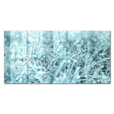 Horizontal rectangular wall clock Cold morning dew