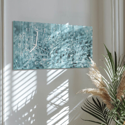 Horizontal rectangular wall clock Cold morning dew