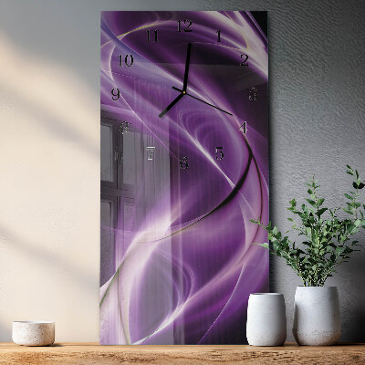 Vertical rectangular wall clock Waves