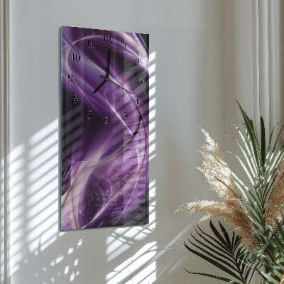 Vertical rectangular wall clock Waves