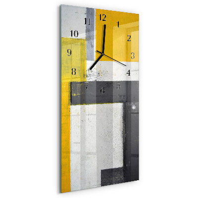 Glass wall clock vertical Piece