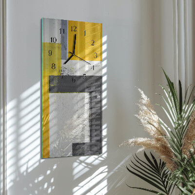 Glass wall clock vertical Piece