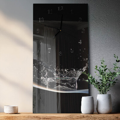 Vertical rectangular wall clock Water