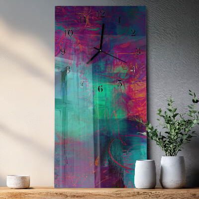 Vertical wall clock Colorful picture