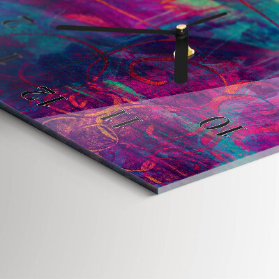 Vertical wall clock Colorful picture