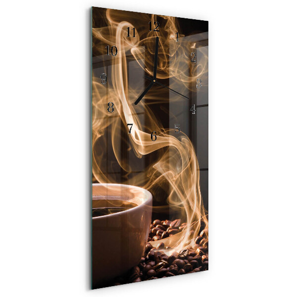 Modern vertical wall clock A cup of coffee