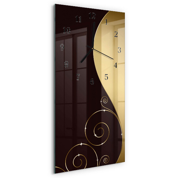 Glass clock vertical Abstract art