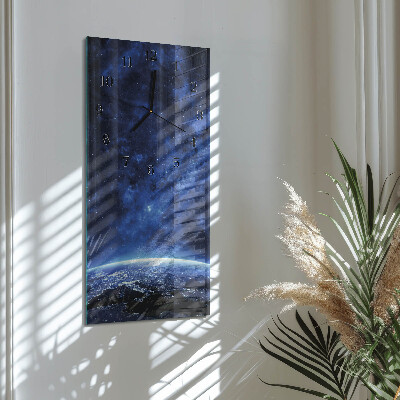Glass clock vertical Cosmos