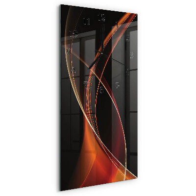 Glass wall clock vertical Abstract lines