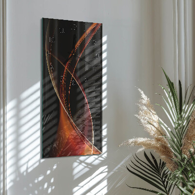 Glass wall clock vertical Abstract lines
