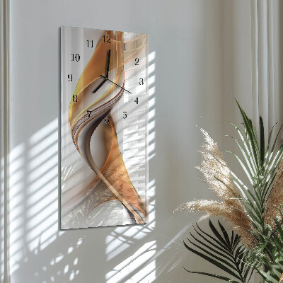 Glass wall clock vertical Abstraction