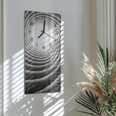 Glass wall clock vertical Vortex