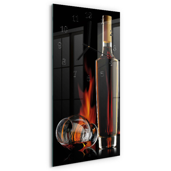 Glass wall clock vertical Alcohol