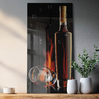 Glass wall clock vertical Alcohol