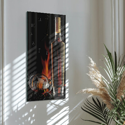 Glass wall clock vertical Alcohol
