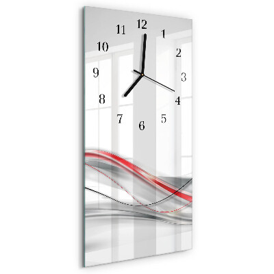 Glass wall clock vertical Curve