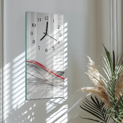 Glass wall clock vertical Curve