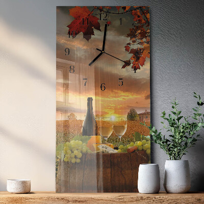 Glass clock vertical Winemaking nature