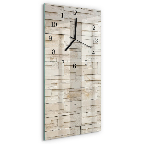 Vertical rectangular wall clock Stone wall