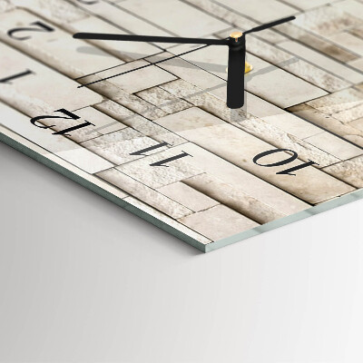 Vertical rectangular wall clock Stone wall
