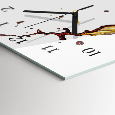 Glass wall clock vertical Coffee