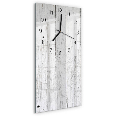 Glass wall clock vertical Wood