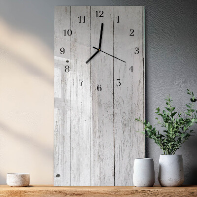 Glass wall clock vertical Wood