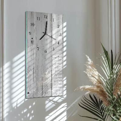 Glass wall clock vertical Wood