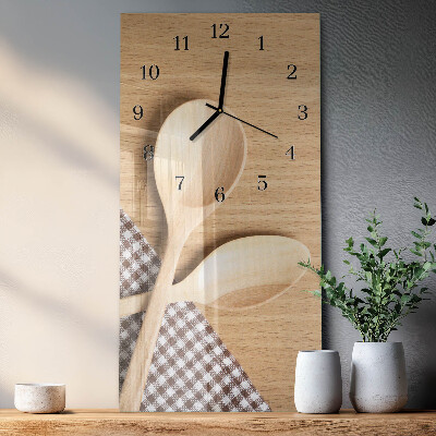 Vertical rectangular wall clock Spoons