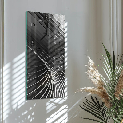 Glass wall clock vertical Abstraction