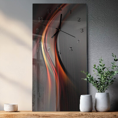 Glass wall clock vertical Pattern