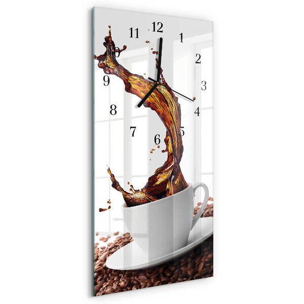 Modern vertical wall clock A cup of coffee