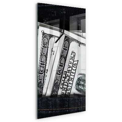 Vertical rectangular wall clock Banknotes