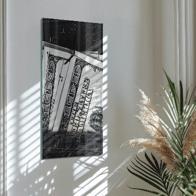 Vertical rectangular wall clock Banknotes