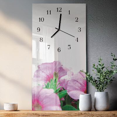 Vertical rectangular wall clock Primroses