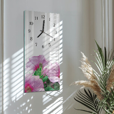 Vertical rectangular wall clock Primroses