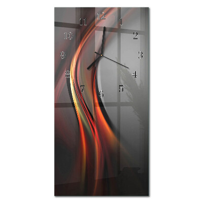 Glass wall clock vertical Orchid